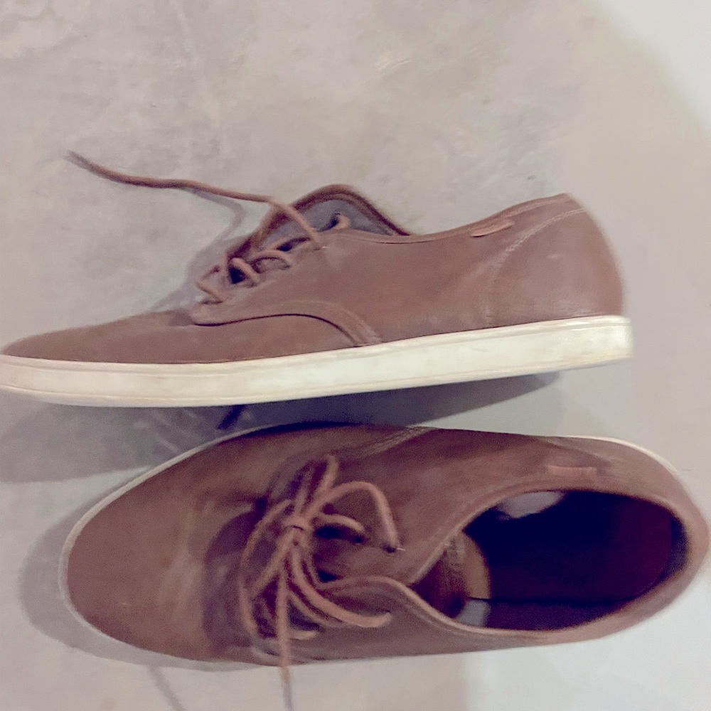 Mens aldo brown leather sneakers